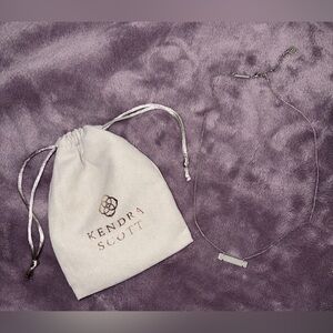 NEW - Kendra Scott Iridescent Drusy Leanor Silver Necklace w/ Adjustable Chain